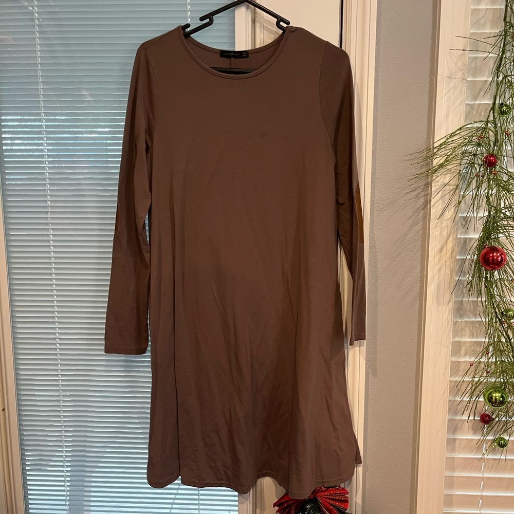 Sold!           2/$15. Brown Dress with Elbow Patches